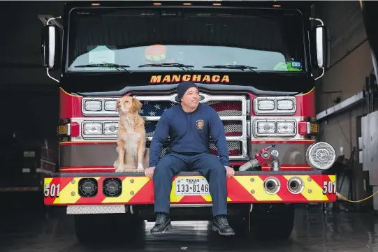  ?? JULIA ROBINSON/WASHINGTON POST ?? Eric Pena says recent sexual harassment cases have made him think twice about language used among firefighte­rs at his Manchaca, Texas fire station.