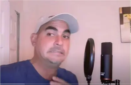  ?? FOTO: YOUTUBE ?? La cara del cantante cubano refleja lo que fue el 2020.