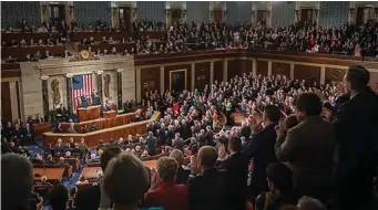  ?? Wikipedia photo ?? Donald Trump delivers his first State of the Union Address to a Joint Session of Congress. As Perrin Beatty points out, it’s the 100 Senators and 435 Members of the House, who Canada has been working on, reminding them of the importance of NAFTA for...