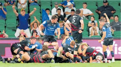  ?? Photo / Getty Images ?? Losing to the Force is another low point for the Crusaders this season.