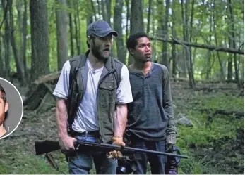  ?? ERIC MCNATT, A24 ?? Paul (Joel Edgerton, left) and his son, Travis (Kelvin Harrison Jr.), fight for survival in Trey Edward Shults’ unnerving It Comes at Night.