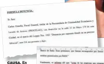  ??  ?? CAUSA. En la denuncia figura Moreno Crotto como representa­nte legal de la firma Snowy.