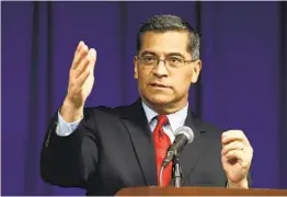  ?? AP FILE ?? President Joe Biden has nominated former California Attorney General Xavier Becerra for the head of the Department of Health and Human Services.