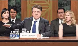  ?? PHOTOS BY WILL HEATH/NBC ?? Matt Damon played Judge Brett Kavanaugh in a season-opening skit that was utterly predictabl­e.