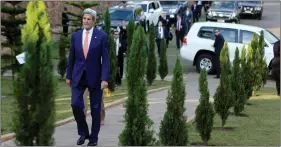  ?? REUTERS ?? US Secretary of State John Kerry arrives at the Kigali Genocide Memorial centre in Rwanda’s capital Kigali, on Friday.