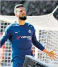  ??  ?? Supersub: Olivier Giroud came off the bench to score twice for Chelsea