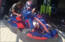  ?? (Photos V. W.) ?? Là où tout a débuté pour Pierre Gasly, à l’aise au volant de ce karting  temps de  cm.