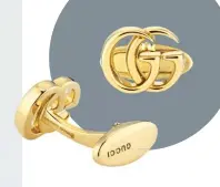  ??  ?? GG Running Yellow Gold Cufflinks by GUCCI