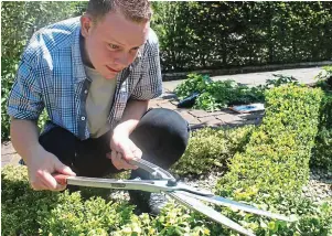  ??  ?? Green shoots: Dan McIntosh hones his horticultu­ral expertise