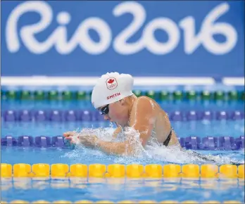  ?? Photo contribute­d ?? West Kelowna swimmer Kierra Smith, seen here competing in the 2016 Rio de Janeiro Olympics, is training for the Tokyo Games, slated to take place this summer.