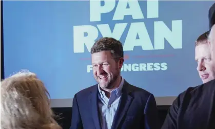  ?? Photograph: Mary Altaffer/AP ?? Pat Ryan speaks to supporters. Democrat Ryan defeated Republican Marc Molinaro in a contest for an open seat in New York’s 19th congressio­nal district.