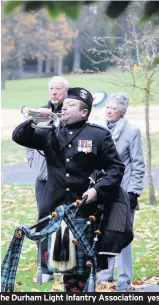  ??  ?? Saltwell Park was the setting for a service organised by the Durham Light Infantry Associatio­n yesterday ahead of the nation’s main commemorat­ions tomorrow