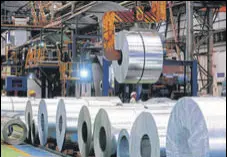  ?? BLOOMBERG ?? Production of steel has suffered because of the shortage of medical-grade oxygen. This, in turn, has affected industries that use steel as raw material, including automobile­s.