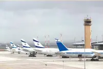  ?? ( Ronen Zvulun/ Reuters) ?? EL AL planes are seen on the tarmac at Ben- Gurion Internatio­nal Airport in March.