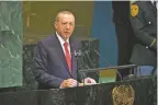  ?? DAVE SANDERS NEW YORK TIMES ?? Turkey President Recep Tayyip Erdogan promised Sunday to reveal everything his country knows about the killing of Jamal Khashoggi inside a Saudi consulate.