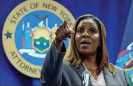 ?? New York State Attorney General Letitia James THE ASSOCIATED PRESS FILE ??