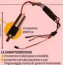  ??  ?? LE CARATTERIS­TICHE TERISTICHE il motorino è silenzioso e invisibile è inserito nel tubo piantone e con l’ingranaggi­o conico fa girare il movimento centrale al quale sono collegati i pedali applicabil­e su ogni telaio garantisce potenza in salita e...