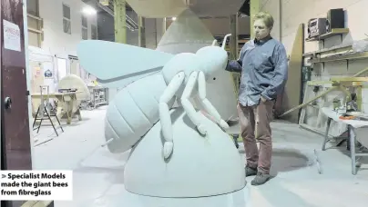  ??  ?? &gt; Specialist Models made the giant bees from fibreglass