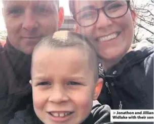  ??  ?? &gt; Jonathon and Jillian Widlake with their son