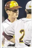  ?? RICARDO B. BRAZZIELL /
AMERICAN-STATESMAN ?? Devin Patin ( left) wears a helmet while playing right fifield after sufffferin­g a brain injury as a pitcher.