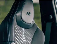  ??  ??  N-specific bucket seats look smart, especially with their sewn-in leather headrest trim, which is the kind of detail you would normally find on supercars.