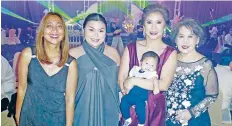  ??  ?? Imee Garcia, Rossana Loceo, Jackie Dizon with grandson &amp; Baby Garcia