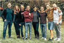  ?? THERAPIA-FESTIVAL ?? Das Team hinter dem Therapia-festival (v.l.): Philipp Koch, Tabea Lucoschus, Steffen Deubener, Marcus Berg, Andrea Mühlbauer, Janik Wittich, Thies Bundtzen und Lucas Deubener.