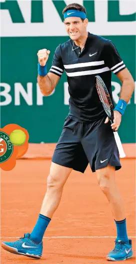  ?? FOTOS: AFP Y EFE ?? Juan Martín del Potro celebra su triunfo