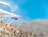  ?? Supplied photos ?? Jebel Jais Flight zipline, the longest in the world, which has witnessed over 10,000 riders, and right, dhaya Fort in Ras Al Khaimah. —
