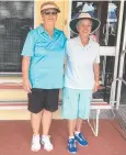  ??  ?? FRIENDLY RIVALRY: Yungaburra Bowls’ Norma Gray (left) had a big win at the TFNQDLBA open singles earlier this month over Terry McAlary (right).