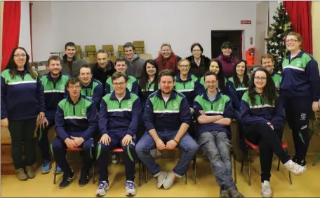  ??  ?? Termonfeck­in Macra members with their new club tracksuits.