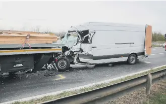  ??  ?? The vehicles in the A19 road smash.