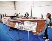  ??  ?? Von 1928 stammt dieses Boot, das eine litauische Firma restaurier­en will – falls sich ein Auftraggeb­er findet.