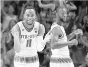  ?? DAVID SANTIAGO/TNS ?? Miami’s Bruce Brown reacts after a play goes against Duke during the first half at the Watsco Center in Coral Gables.