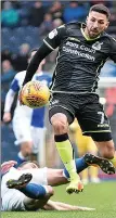  ??  ?? LEAP: Liam Sercombe rides a tackle