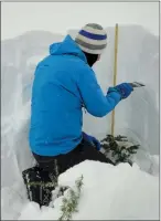  ?? Avalanche Canada ?? An avalanche tech checks for weak layers.