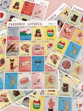 ?? Courtesy photos ?? Gonzales’ pandemic-themed loteria cards are $29 at felizmoder­n.com.