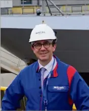  ?? (Photo DR) ?? Pierre Eric Pommellet, nouveau Pdg de Naval Group lors de sa visite hier du site toulonnais.