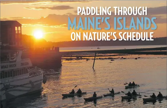  ?? PHOTOS: PIERRE OBENDRAUF
THE GAZETTE ?? Kayakers return to a sheltered cove in Bar Harbor, Maine, after a scenic paddle along the harbour at dusk. For those not up to multi-day trips, shorter guided tours in rented boats are available.