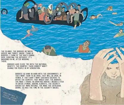  ??  ?? The pair won for Borders, an illustrate­d book based on interviews with migrants and refugees.