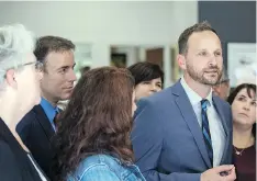  ?? LIAM RICHARDS ?? NDP Leader Ryan Meili announces the party’s critic roles for the upcoming legislativ­e session during a news conference Tuesday.