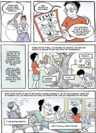  ??  ?? Cartoonist Alison Bechdel, whose comic strip ran in alternativ­e newspapers and who wrote two graphic memoirs, has now poured her lifelong obsession with fitness and its fads into a new book — “The Secret to Superhuman Strength.”