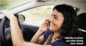  ??  ?? Attitudes to phone use while driving have relaxed