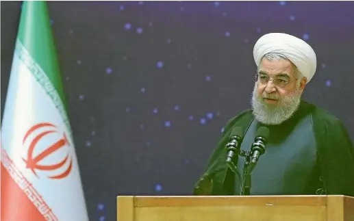  ?? AP ?? President Hassan Rouhani at a ceremony to mark ‘‘National Nuclear Day’’, in Tehran, Iran, last month. Rouhani has said that despite many attempts, the US has "failed to destroy" the landmark 2015 deal between Iran and world powers.