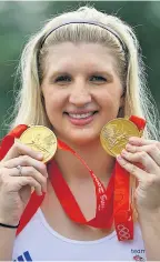  ??  ?? STRIKING GOLD With her Beijing gongs