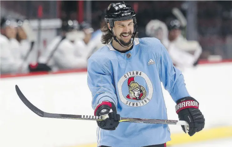  ?? — POSTMEDIA NEWS FILES ?? Erik Karlsson will be patrolling the blue-line at the Canadian Tire Centre in Ottawa when the Vancouver Canucks visit the Ottawa Senators on Tuesday.