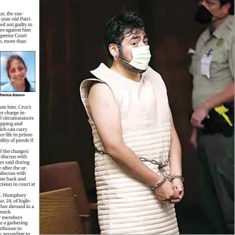 ??  ?? Patricia Alatorre
Dressed for suicide prevention, Armando Cruz, 24 of Inglewood, was arraigned in Kern County Superior Court on Tuesday.