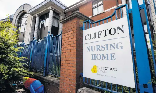  ?? LIAM MCBURNEY ?? Troubled: Clifton Nursing Home in north Belfast is operated by Runwood