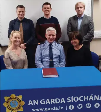  ??  ?? Pictured at the Judging of the West Cork Garda Youth Awards, in associatio­n with SuperValu are (Front from left) Ruth Griffin, Cork Education and Training Board, Inspector Brian Murphy, Chairman of Judging Committee, Alice de la Cour, Irish Examiner. (Back from left) Tom Higgins, Regional Manager SuperValu, Niall Twomey, Civil Defence, Ciarán Fitzgerald, Kinsale Chamber of Commerce.