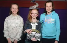  ??  ?? Eabha Sheahan, Gráinne O’Connor and Gráinne O’Sullivan, Derinagree NS secured runner up place.